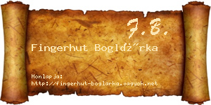 Fingerhut Boglárka névjegykártya